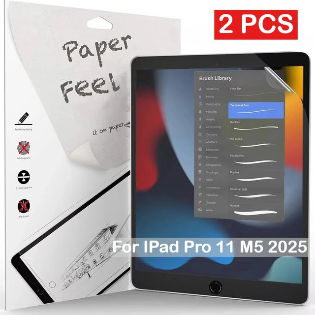 2 Stück Displayfolie mit Papiergefühl für Apple iPad Pro, iPad Air und iPad Mini, transparent - Bild 1