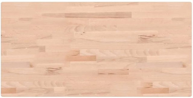 vidaXL Tischplatte aus Massivholz Buche, Rechteckig, Braun/Beige, B: 100 cm, T: 50 cm, H: 4 cm - Bild 1