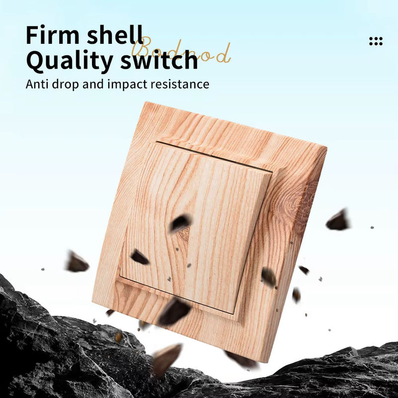Wesa Lichtschalter 1-Gang Wandwippe aus Holz und Kunststoff in Braun mit klassischem Design - Bild 2