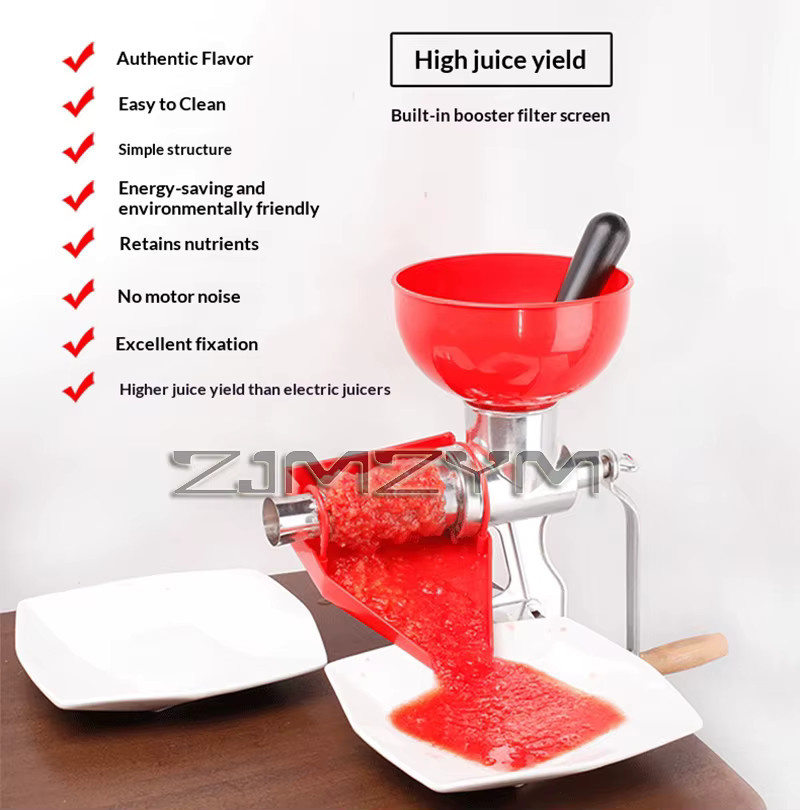 Manuelle Obstpresse ZJMZYM aus Aluminiumlegierung in Rot für Tomaten, Zitronen und Orangen - Bild 2