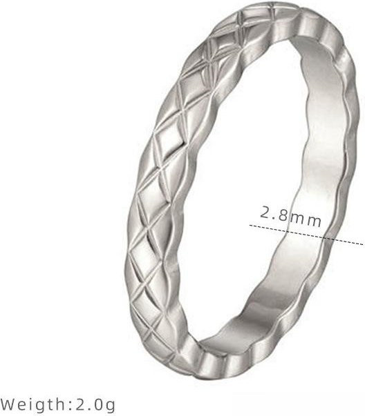 Wipon Ring Rhombus, Messing, Silber, Damen, Größe 8 - Bild 1