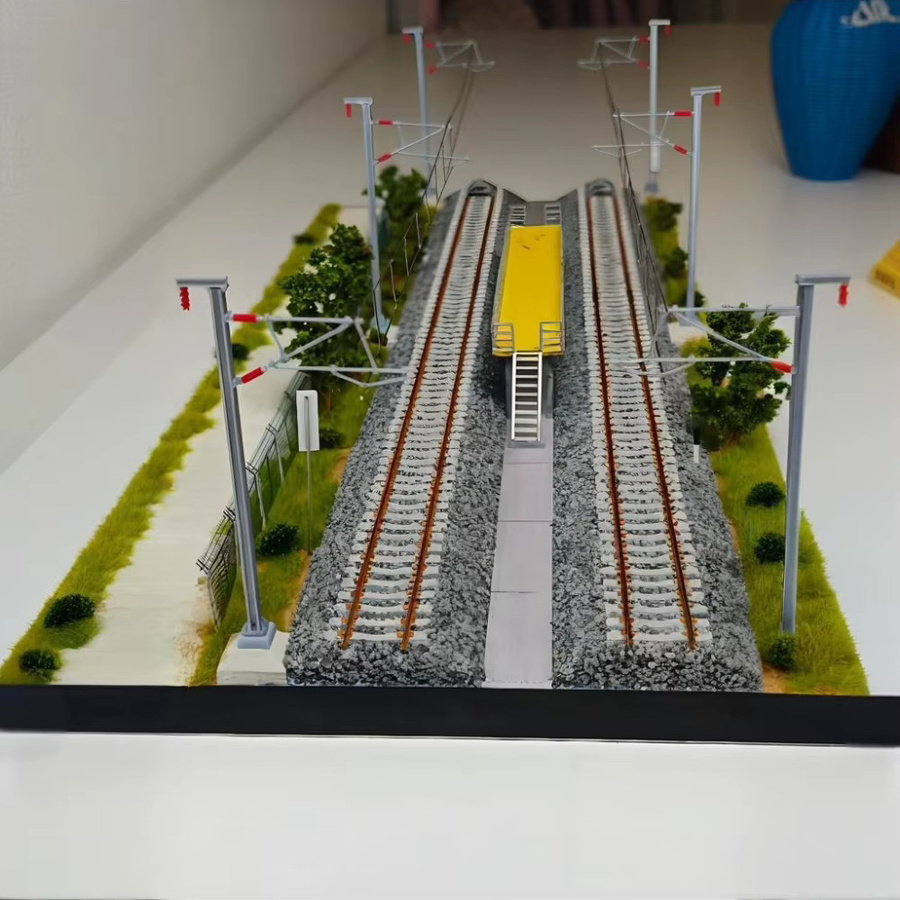 MODEL RTR Zuggleis Modell, Doppelspuriges elektrifiziertes Overhead-Kontaktsystem, HO/N Maßstab - Bild 2
