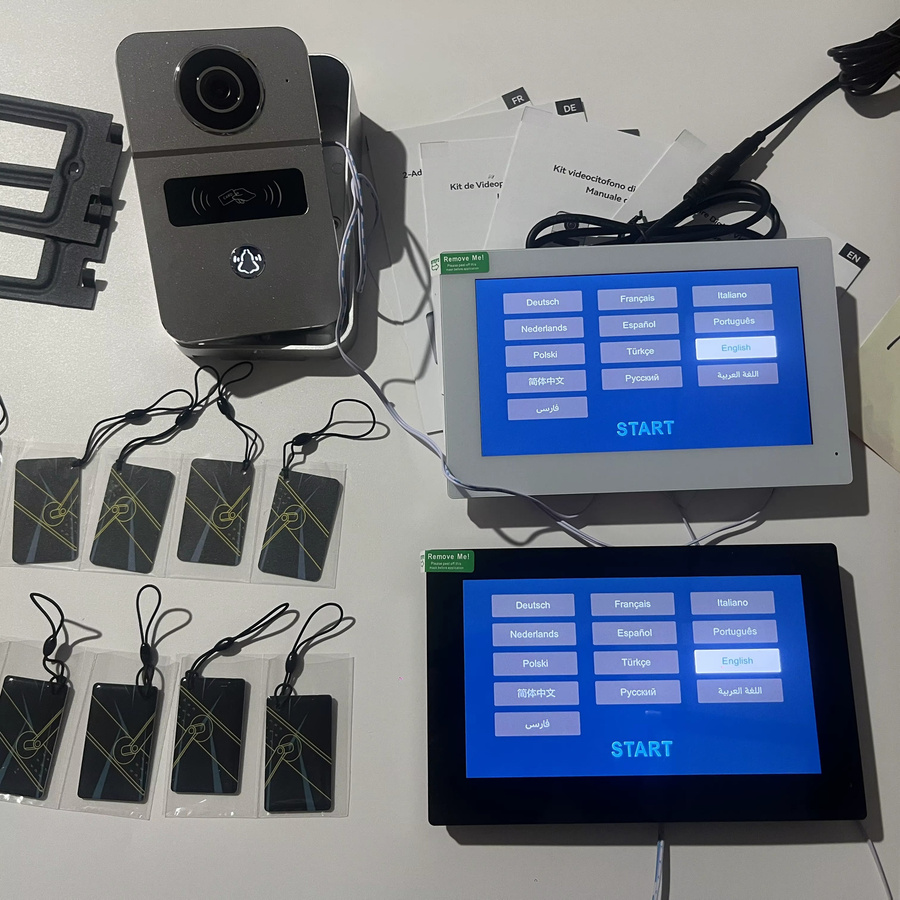 Tuya Smart-Türklingel mit Video-Gegensprechanlage in Weiß, 5G WLAN und NFC-App-Entsperrung, 2-Draht-System mit 2x LCD-Displays - Bild 2