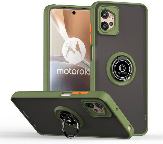 Stoßfestes Rüstungsgehäuse mit Magnetringhalter für Motorola Moto G-Serie in Grün - Bild 1