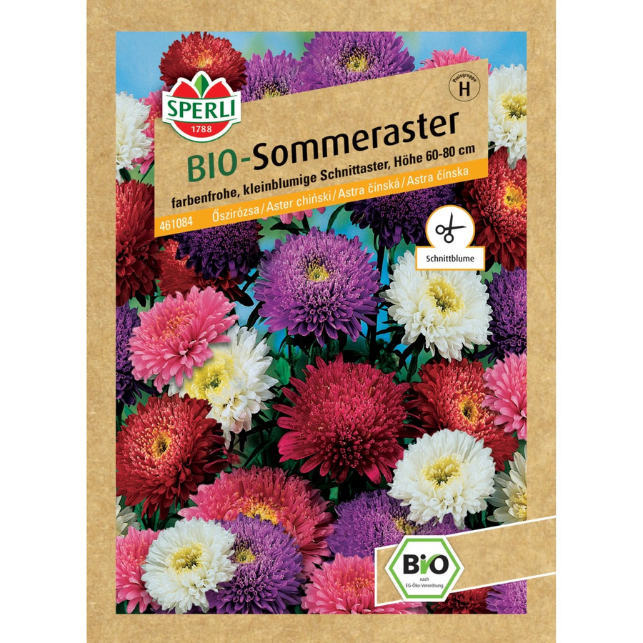 Sperli Bio Sommeraster Mischung Callistephus chinensis Blumensamen für den Anbau in Kübeln - Bild 2