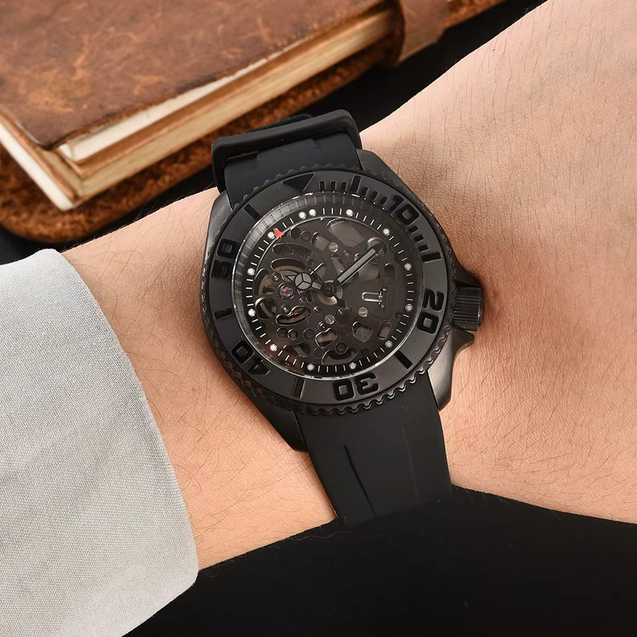 Dwayne Campbell Armbanduhr, Skelett-Automatik, Edelstahl, Schwarz, 42 mm, Unisex - Bild 2