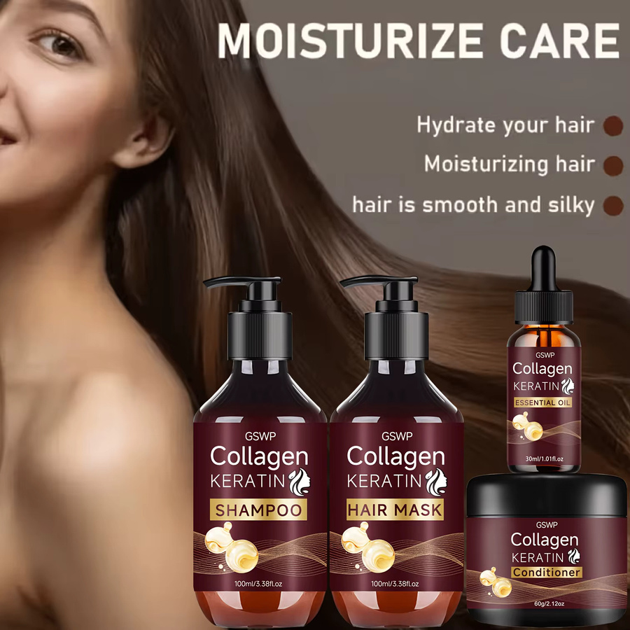 GSWP Keratin-Pflegeset, 4-teilig, Shampoo, Conditioner, Maske & Öl - Bild 2