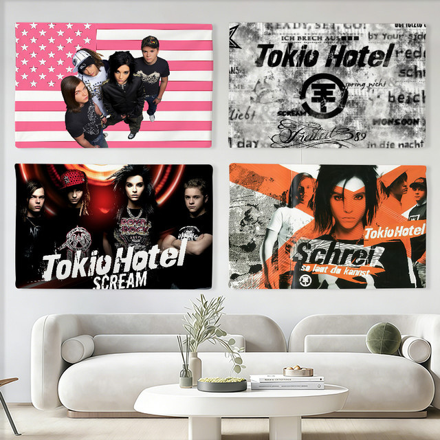 Warner Bros. Rock T-Tokio H-Hotel Flagge als Wandkunst Dekoration für Innen- und Außenbereich, B/H: 40 x 60 cm - Bild 1
