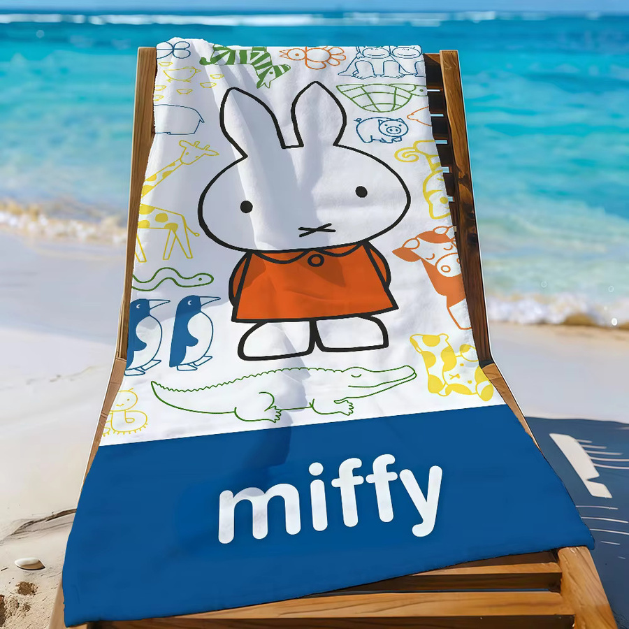 Miffy Schnelltrocknendes Strandtuch mit Cartoon-Design für Schwimmbad, Camping, Yoga und Fitnessstudio - Bild 3