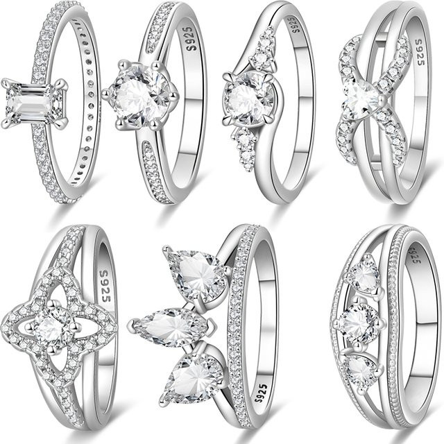 Qikaola Ring 925 Silber, Zirkonia, Damen - Bild 1