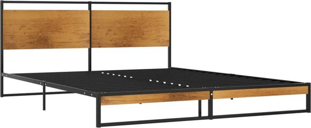 vidaXL Bettgestell aus Metall in Schwarz im Industrial Design, B/T/H: 160 x 200 x 82,5 cm - Bild 1