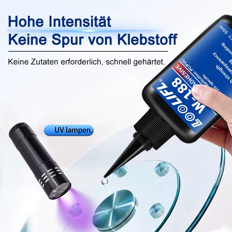 UV-Harz-Kit mit UV-Stiftlampe zur schnellen Reparatur von Kunststoff, Glas und Metall, transparent - Bild 4