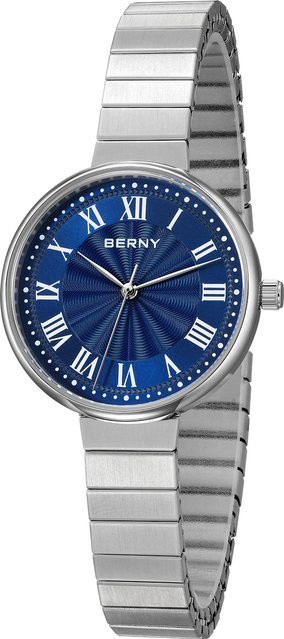 BERNY Armbanduhr Edelstahl, Quarz, Blau, Silber, Damen - Bild 1