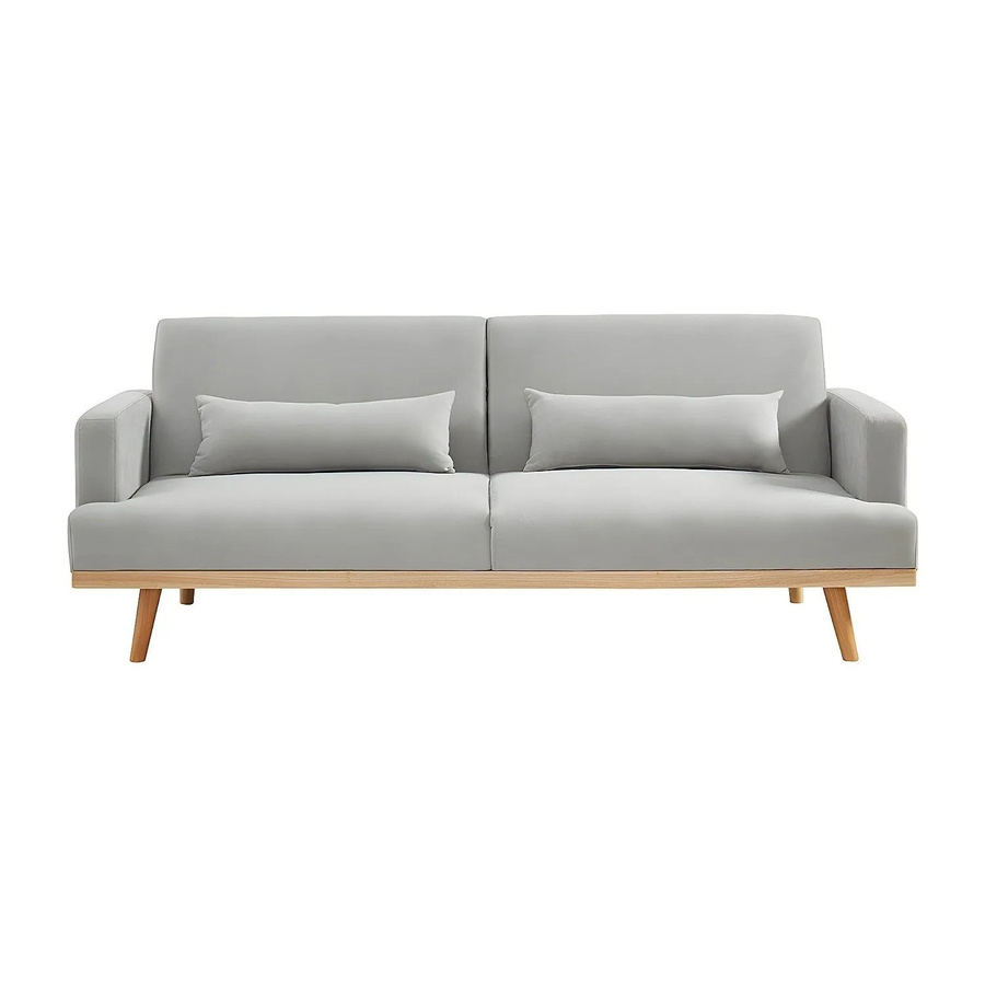 Vente-unique Schlafsofa Esme in Hellgrau mit Stoffbezug, Breite: 216 cm - Bild 2