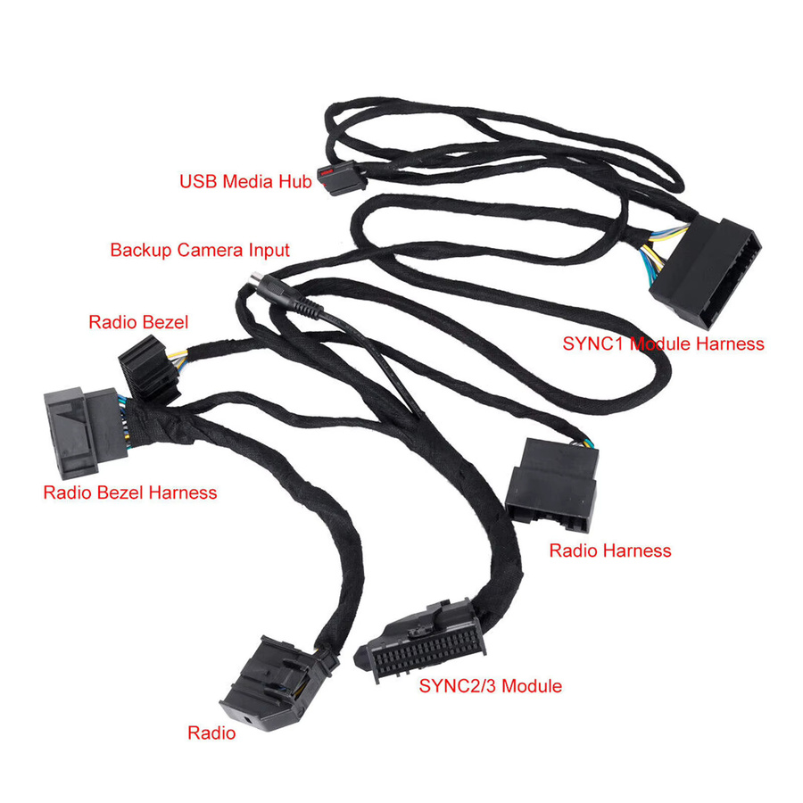 HC3Z 19A387 B Flexibler PNP-Konvertierungskabelbaum für SYNC 1 bis SYNC 3 Upgrade in Schwarz - Bild 3