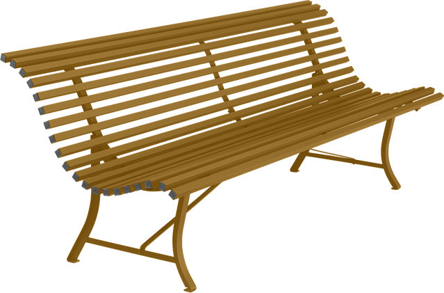 Fermob Louisiane Bank aus Stahl in Braun für Garten und Outdoor - Bild 1