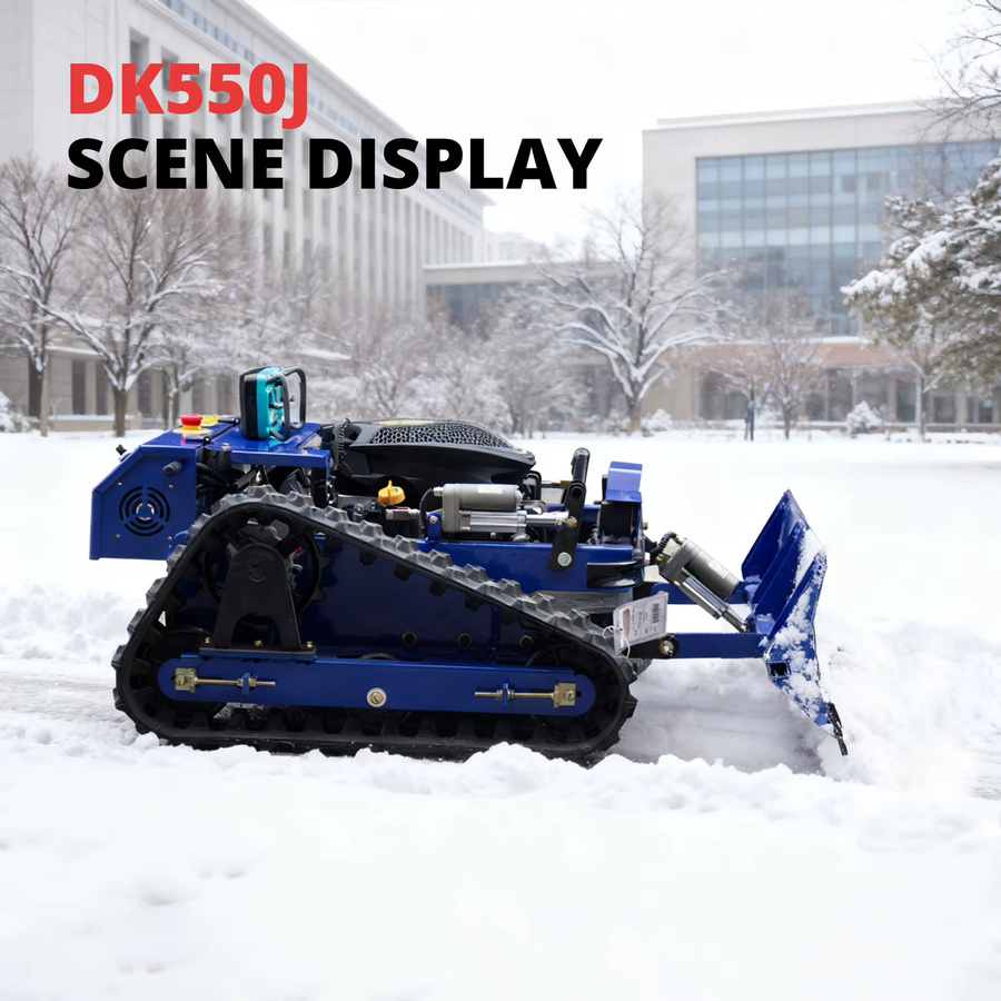 DEEPKRON RC-Rasenmäher mit Schneeschaufel, ferngesteuerter intelligenter Grasschneider mit wiederaufladbarem Akku, Blau - Bild 2