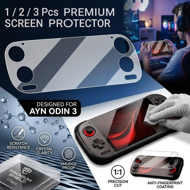 AYN Odin3 Displayschutzfolie HD Anti-Scratch Anti-Fingerprint transparent - Bild 1