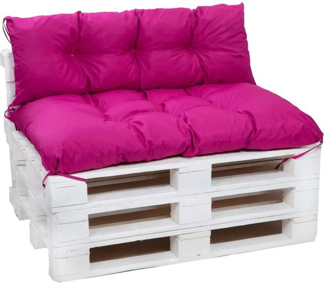 Setgarden Palettenkissen Set mit Sitzkissen und Rückenkissen in Rose, B/T/H: 120 x 50 x 15 cm und 120 x 40 x 15 cm - Bild 1