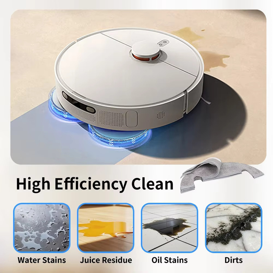 Mopp Pads für Dreame und Xiaomi Mi Roboter Staubsauger, Farbe: Grau, passend für Z10, Z10 Pro, D10s Plus, D10 Plus und L10 Plus sowie STYTJ05ZHM - Bild 2