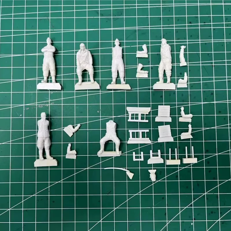 BAANFU Resin-Soldatenfiguren-Modellbausatz, Militär, 6-teiliges Set, Maßstab 1:48, unmontiert und unbemalt - Bild 2
