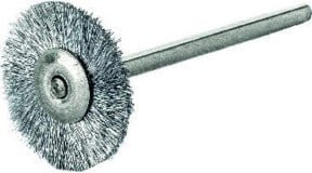 Lessmann Miniatur-Rundbürste aus Edelstahl mit Stahldraht 0,10 mm, Farbe: Silber, Bürsten-Durchmesser: 22 mm, Bürstenbreite: 2 mm - Bild 1