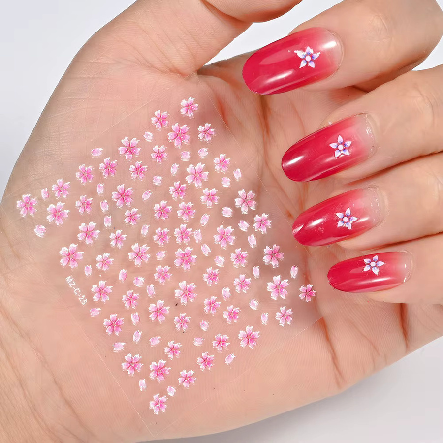 MAGT Nagelaufkleber, 3D Blumen Herz, 30/60 Stück - Bild 3