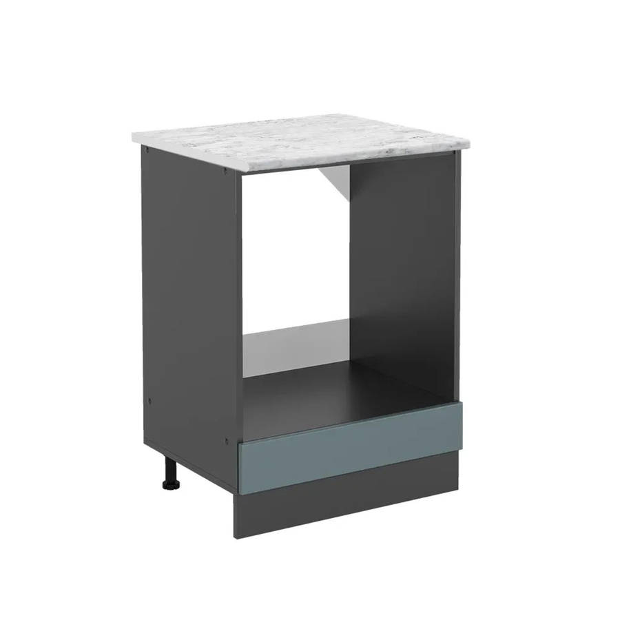 Vicco R-Line Herdbauschrank in Blau-Grau/Anthrazit mit Marmor-Optik, Breite: 60 cm, Höhe: 81,6 cm, Tiefe: 46 cm - Bild 2