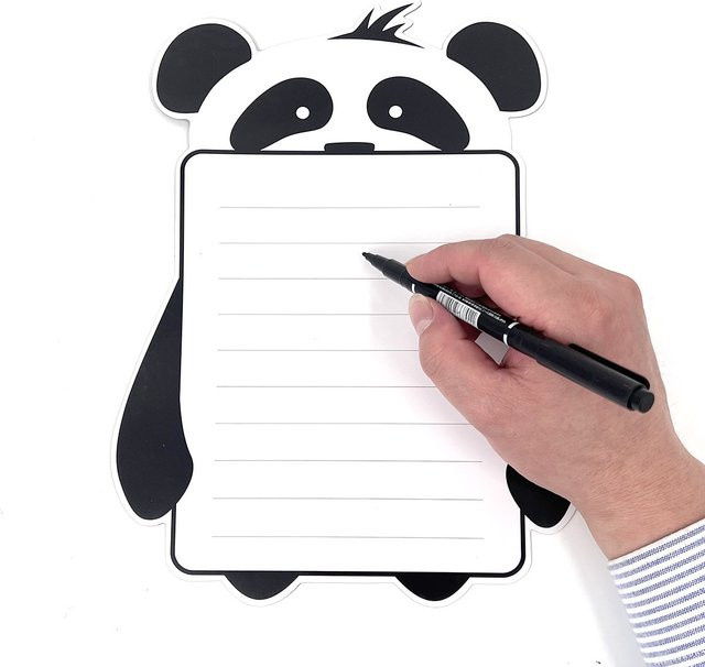 Fünfteiliges magnetisches Memoboard-Set in Weiß mit Panda-Modelliertafel und 4 löschbaren Stiften - Bild 1