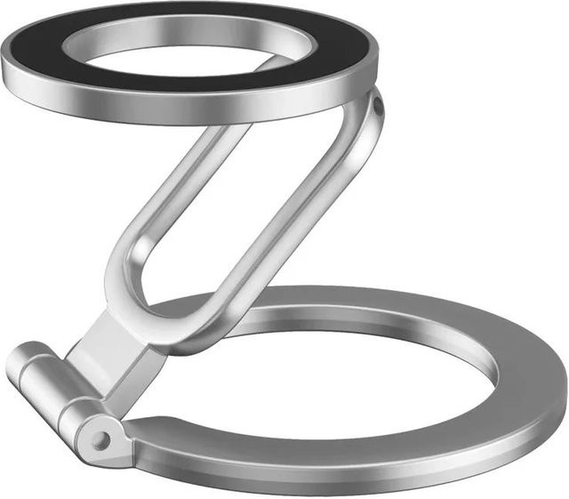 Market-5 Doppelseitige MagSafe Handyhalterung in Silber, faltbarer 360 Grad drehbarer Magnetständer mit Fingergriff-Unterstützung für iPhone 17 16 15 - Bild 1