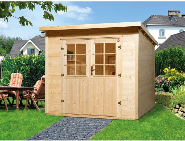 Weka Holz-Gartenhaus Taro B Natur mit Pultdach, Farbe Braun, B: 295 cm, T: 240 cm - Bild 1