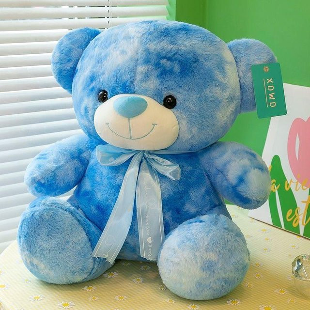 Binchi Fitness Blaues Tie-Dye Teddybär Plüschtier, ab 14 Jahren - Bild 1