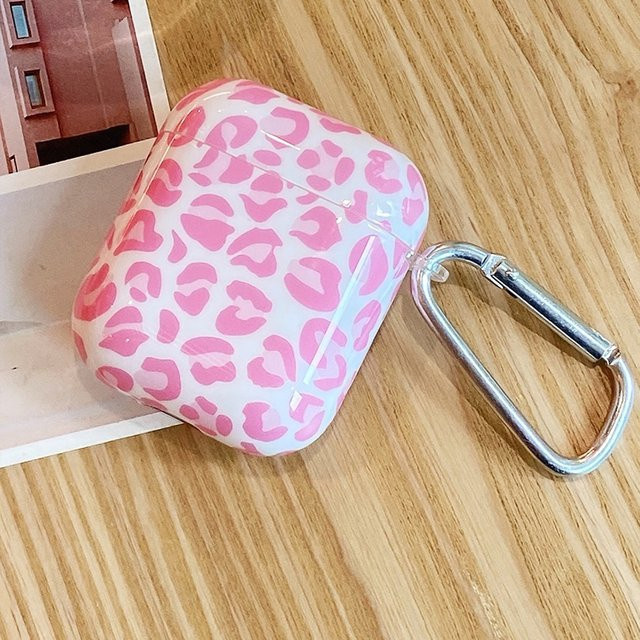 Rosa Schutzhülle mit Leopardenmuster für Apple AirPods 1, 2, 3 und Pro/Pro 2 - Bild 1