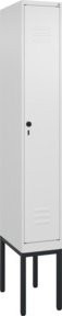 C+P Spind Classic PLUS Garderobenschrank aus Stahl mit 1 Abteil und Sicherheits-Drehriegel, Farbe: Grau, H x B x T: 212 x 30 x 50 cm - Bild 1
