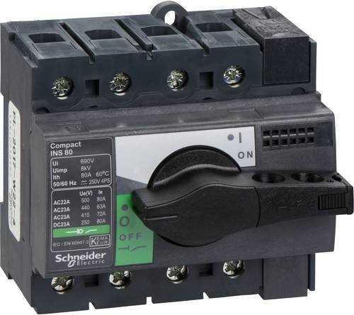 Schneider Electric 28905 Lasttrennschalter 80A in Grau, 250 V/DC und 500 V/AC - Bild 1