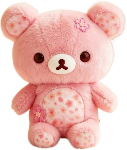 KKV Rilakkuma Sakura Blumen-Bär Plüschtier, Schlafkissen, Rosa - Bild 1