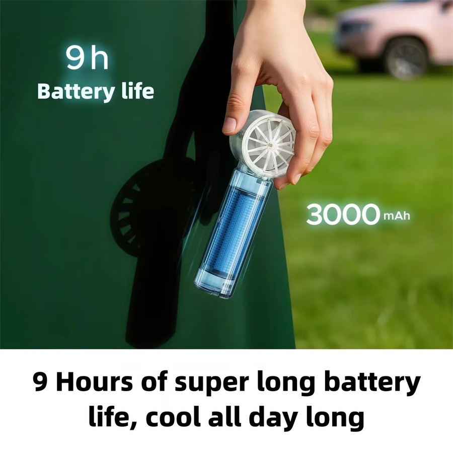ORICO Handventilator mit Halbleiterkühlung und LED-Anzeige in Weiß, 3000 mAh, USB, tragbar, wiederaufladbar, Mini-Ventilator mit 120 einstellbaren Stufen - Bild 3
