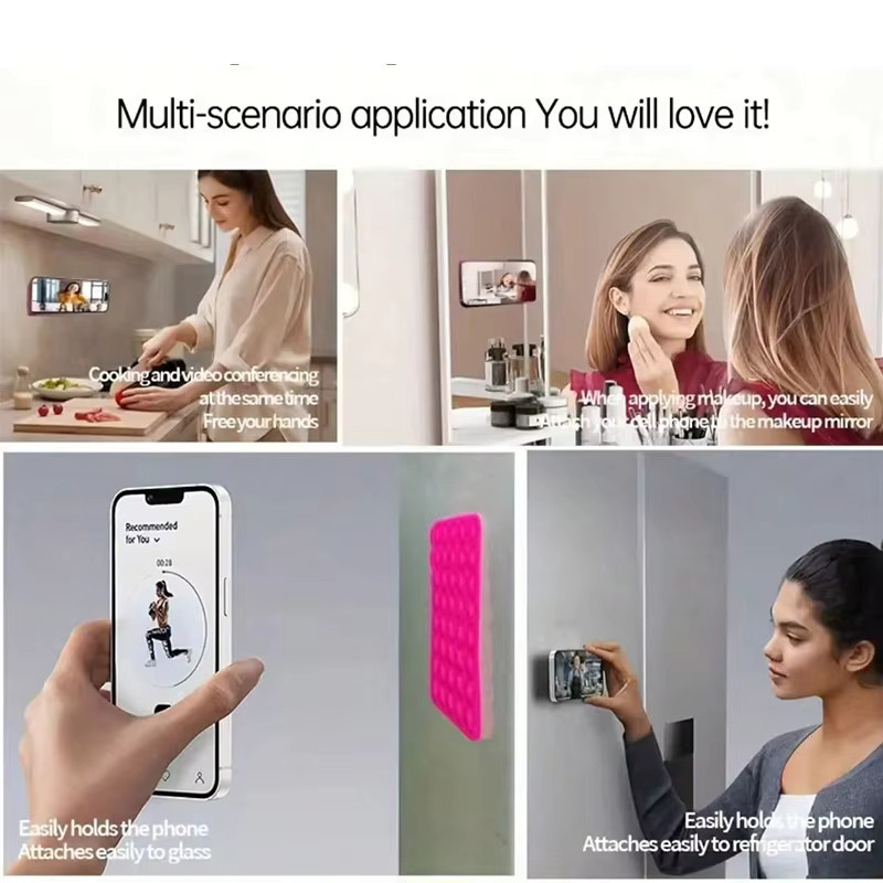Silikon-Handyhüllenhalterung mit Saugnapf für iPhone und Android in Grün oder Pink - Bild 2