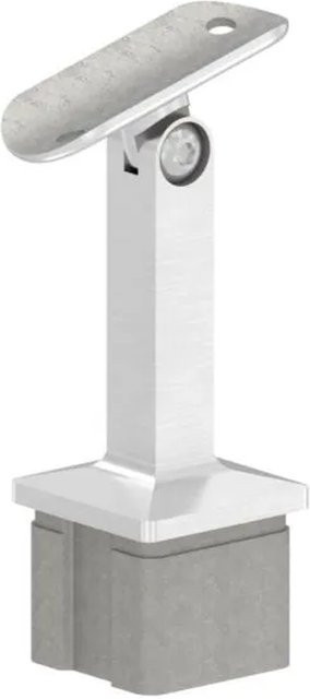FeNau Handlaufhalter mit Gelenk für Vierkantrohr 40x40x2 mm aus Edelstahl in Silber gebürstet - Bild 1