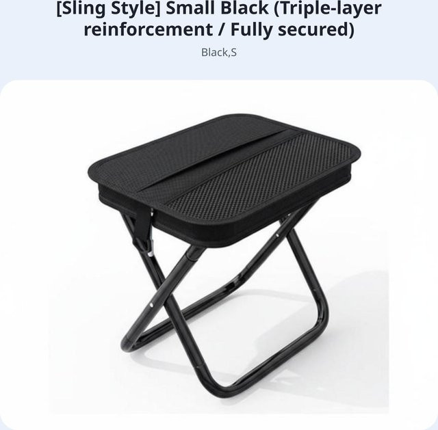 Binchi Outdoor Product Faltbarer Handtaschenhocker aus Metall und atmungsaktivem Stoff in Schwarz - Bild 1
