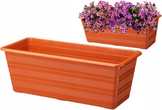 Balkonkasten Draco in Terrakotta, Breite: 40 cm - Bild 1