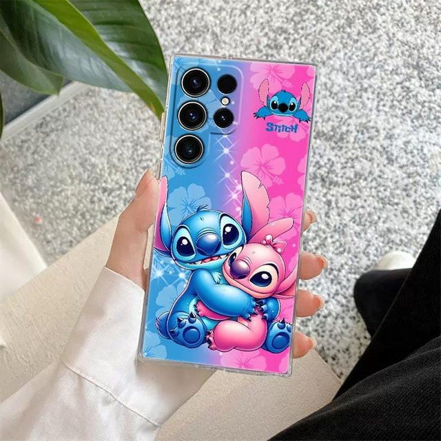 Disney Stitch und Angel Freunde transparente Schutzhülle für Samsung Galaxy S26 S25 S24 S23 S22 S21 S20 Ultra Plus FE 5G - Bild 1