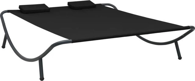 vidaXL Sonnenliege aus UV-beständigem Polyester und Stahl in Schwarz, B/T/H: 173 x 60 x 45 cm - Bild 1