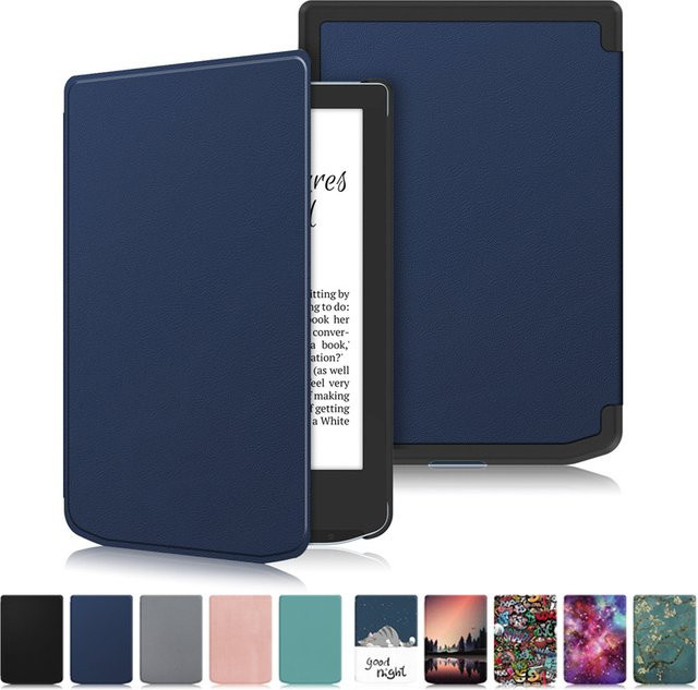 VIGENCIA Schutzhülle aus PU-Leder für Pocketbook Verse Pro 6 Zoll, Flip Smart Cover Etui in Schwarz oder Blau - Bild 1