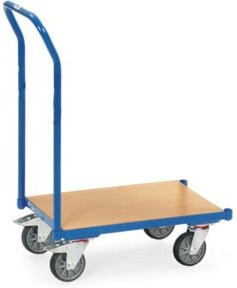 Fetra Eurokasten-Roller 135820 mit Schiebebügel aus Stahl, blau, Ladefläche Breite: 61,0 cm, Tiefe: 41,0 cm - Bild 1