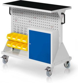 Kappes RasterMobil Gr. 2 Rollbarer Organizer mit 2 Loch- und 2 Schlitzplatten in Grau RAL 7035, Höhe: 93 cm - Bild 1