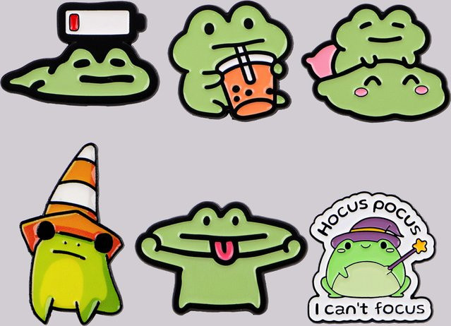 Ramulus Brosche Zauberer Frosch Emaille, Bunt - Bild 1