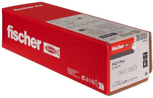 Fischer FAZ II Plus Bolzenanker aus Stahl, Durchmesser: 20 mm, Länge: 60 mm, 4 Stück - Bild 1