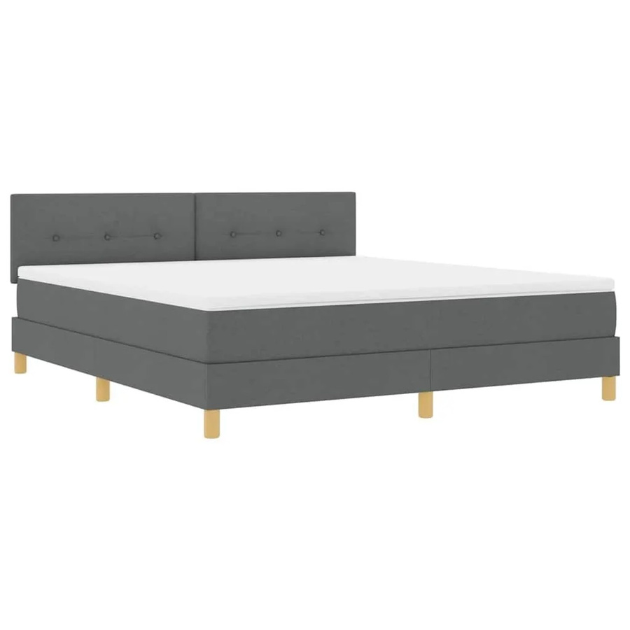 vidaXL LED Boxspringbett mit Matratze in Grau mit USB-Ladeport und Unterbettbeleuchtung B/T/H: 180 x 200 x 280 cm - Bild 2