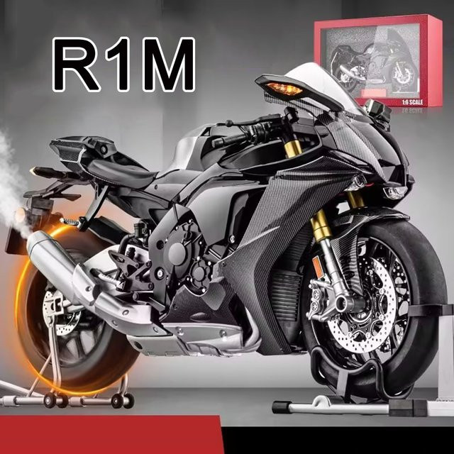 caipo R1M Motorräder Spielzeugmodelle, 1:6 Maßstab, Licht und Sound, Metall, Gummi - Bild 1